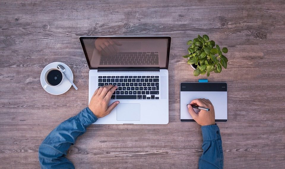 Person using a laptop for work