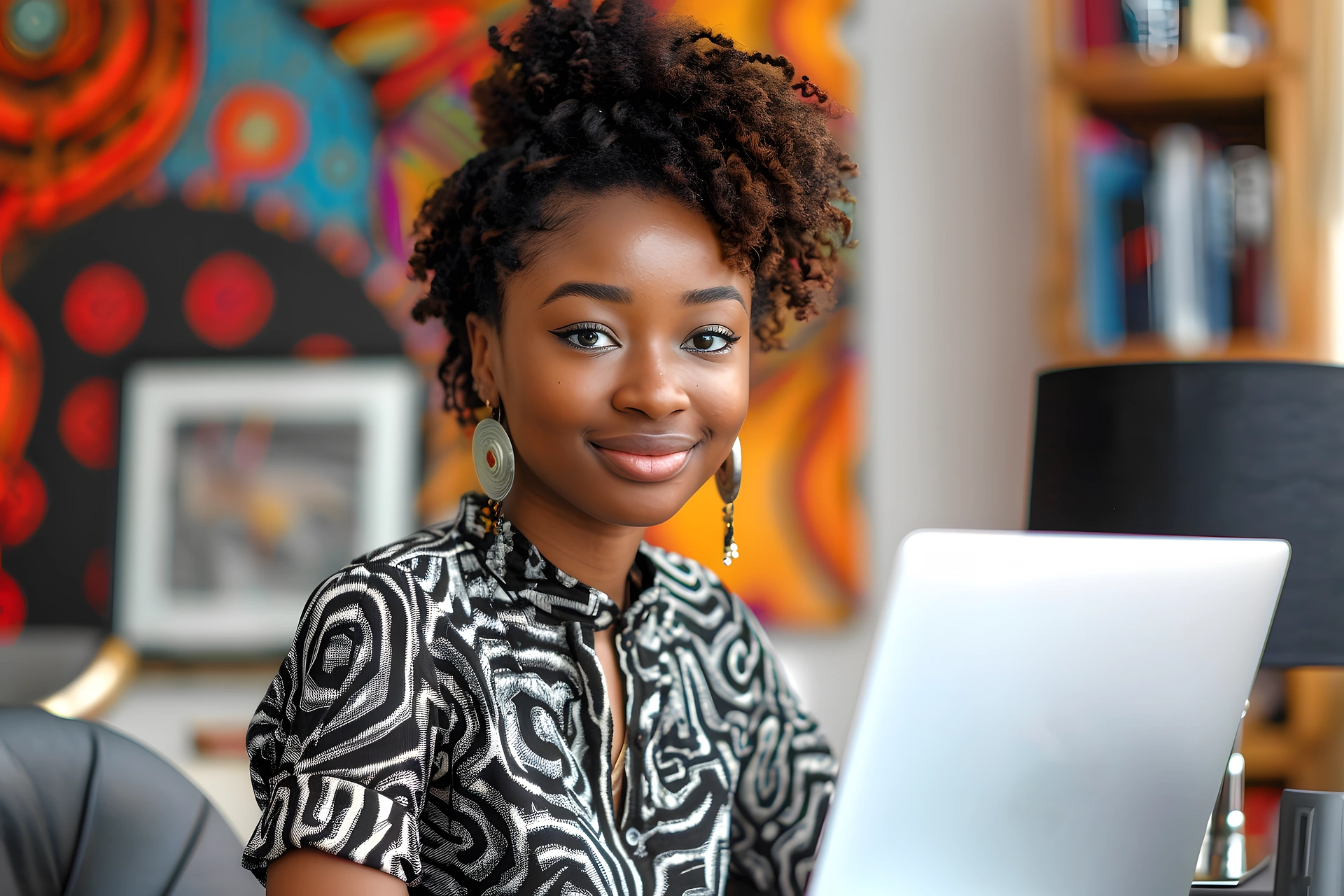 Woman smiling with laptop 1 Woman smiling with laptop 1